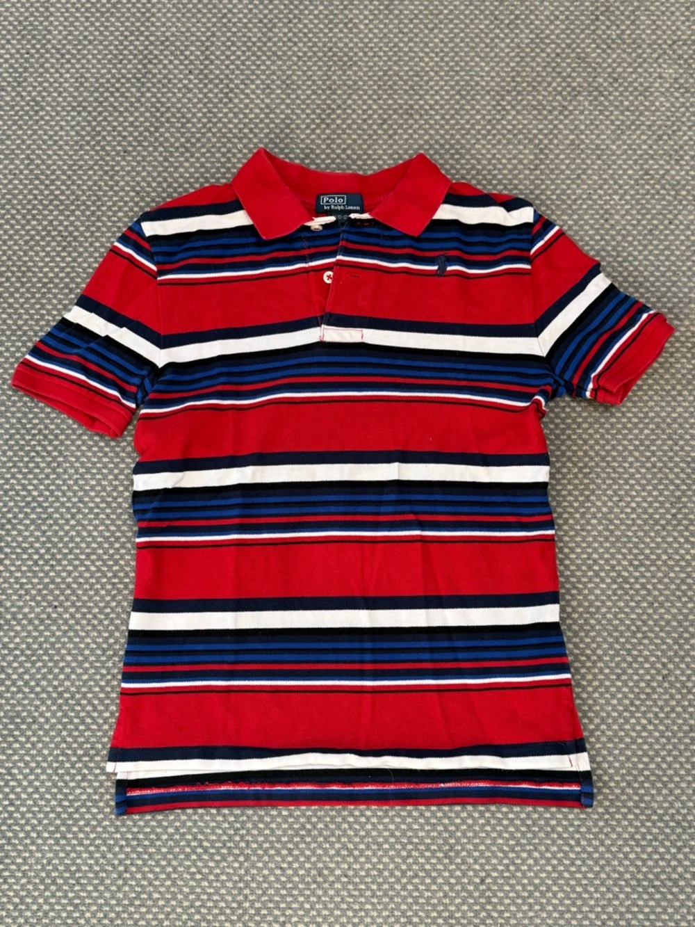 Polo by Ralph Lauren Red, Navy & White Striped Kids Polo Shirt